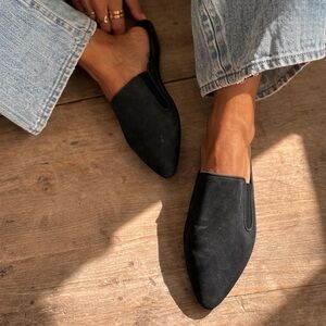 Jenni Kayne Black Pointed Suede Mules